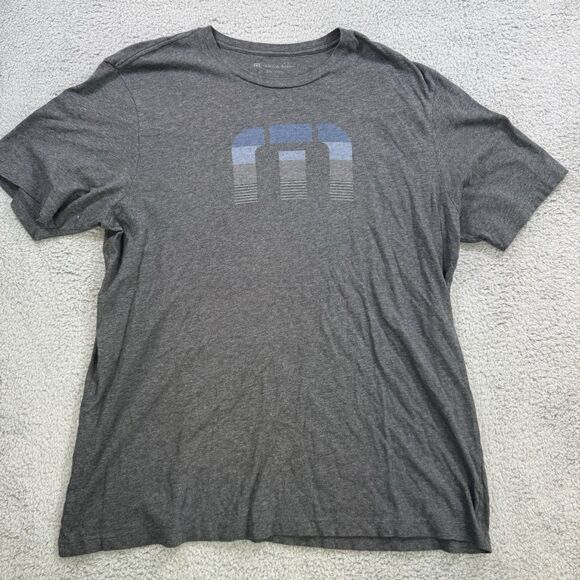 S Travis Matthew Shirt Mens XXL Grey Graphic Cotton Short Sleeve Crew Neck - Picture 1 of 7
